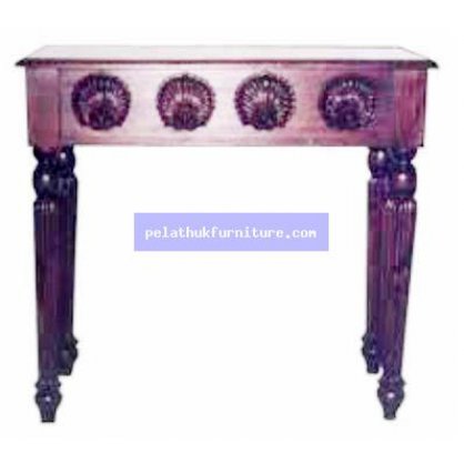 Shell Carved Table with Marble Antique Reproductions  Side Tables, Small Tables and Consoles Indonesia Furniture