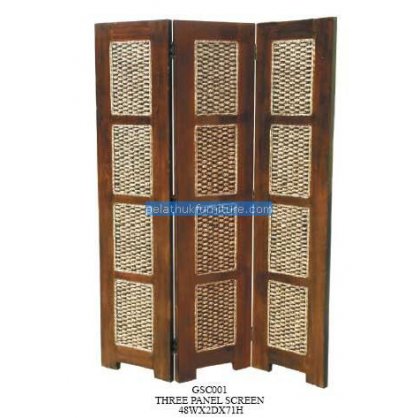 Three Panel Screen Antique Reproductions   Indonesia Furniture