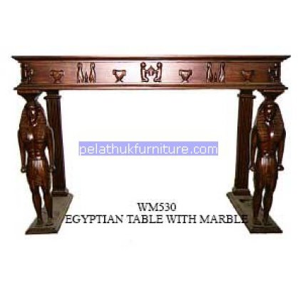 Egyptian Table with marble Antique Reproductions   Indonesia Furniture