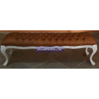 White Ivory Stool Painted Finish  Chairs and Sofas Indonesia Furniture